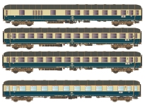 Hobbytrain H43050 - H0 - 4-tlg. Set Personenwagen D 351, DB, Ep. IV - Set A